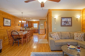 House, Multiple Beds, Pool Access, Mountain View (5 Br: Loggers Run 7) | Living area - Loggers Run #7: 5 Bedrooms, 3.5 Bath: Slope Side. Overlooks The Ski Trail ! (Snowshoe)