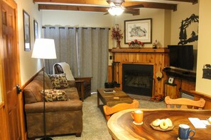 Condo, 1 King Bed with Sofa bed, Pool Access, Mountain View (1 Br: Whistlepunk 45) | Living area - Whistlepunk 45- Modern Comfort With Mountain Charm-1 Bedroom (Snowshoe)