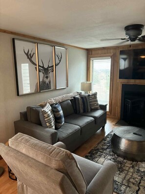 Condo, Multiple Beds, Patio, Mountain View (2 Br: Powderidge 15) | Living area - Powderidge 15 Slope Side (Snowshoe)