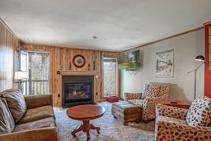 Condo, Multiple Beds, Patio, Mountain View (2 Br: Powderidge 02) | Living area - Powderidge 2 -slope Side, Spacious Deck (Snowshoe)