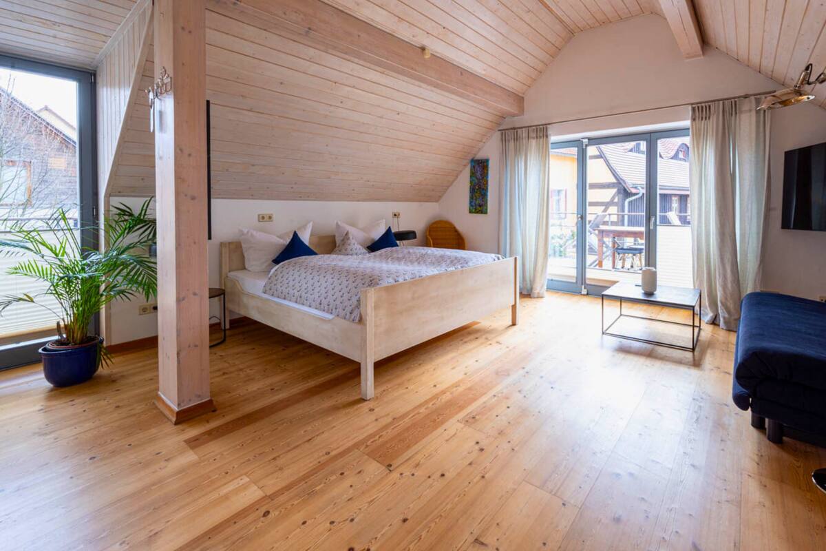 Studio – panorama | Blendingsgardiner, strykejern/-brett, wi-fi (inkludert) og sengetøy