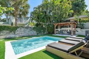 Outdoor pool, a heated pool