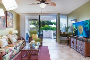 Condo, 1 Queen Bed with Sofa bed (Kailua Bay Resort#4-204) | Living area - Kailua Bay Resort#4-204 (Kailua-Kona)