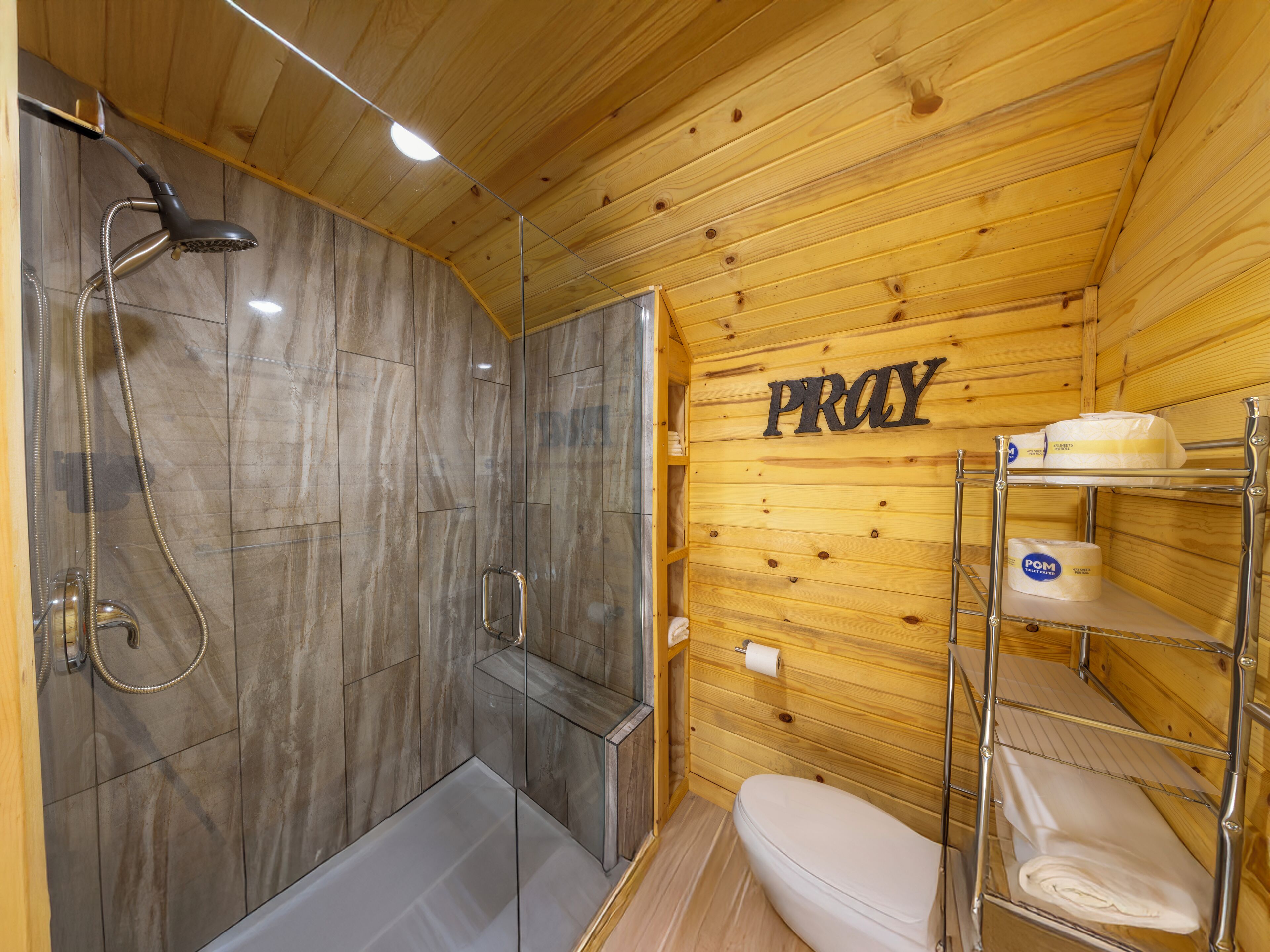 Shower, jetted tub, hair dryer, towels