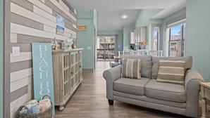 Living area - Oceanfront Escape | Balconies at Toes In The Sand (North Topsail Beach)