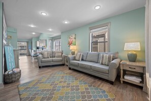 Smart TV, books - Oceanfront Escape | Balconies at Toes In The Sand (North Topsail Beach)