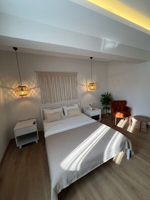 Habitación doble de diseñador, vista al jardín | Wifi gratis 