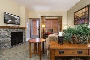 Condo, Multiple Beds, Hot Tub, Mountain View (2 Br: Soaring Eagle 406) | Living area - Soaring Eagle #406: 2 Bedrooms, 2 Full Baths: Slope Side, Hot Tubs. Underground Parking (Snowshoe)