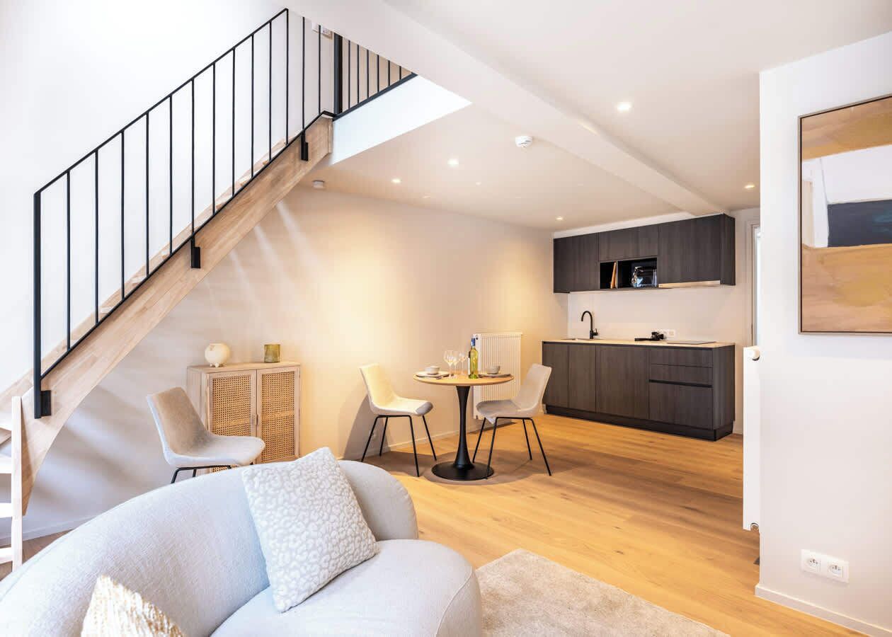 Stylish duplex studio with high-quality materials in the center of Ghent.