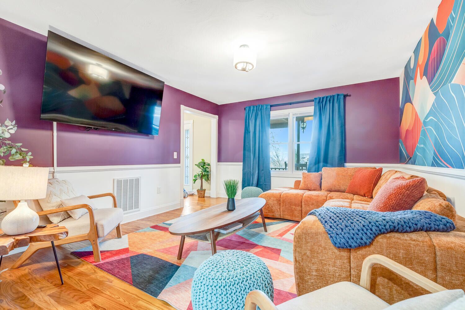 Smart TV, fireplace, video games, foosball