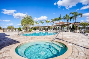 Outdoor pool - Minutes to Disney, Gated Resort Townhome w/ Pool, Hot Tub & Gym, Sleeps 10 (Kissimmee)