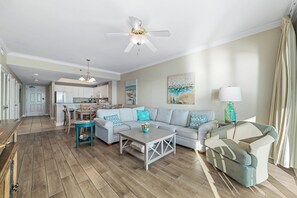 Smart TV, table football - 2BR Beachfront Condo With Sweeping Gulf Views, Indoor/Outdoor Pool, Hot Tub, (Gulf Shores)