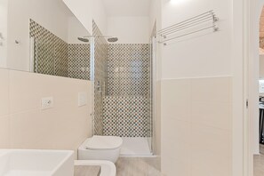 Regadera, secadora de cabello, bidet, toallas 