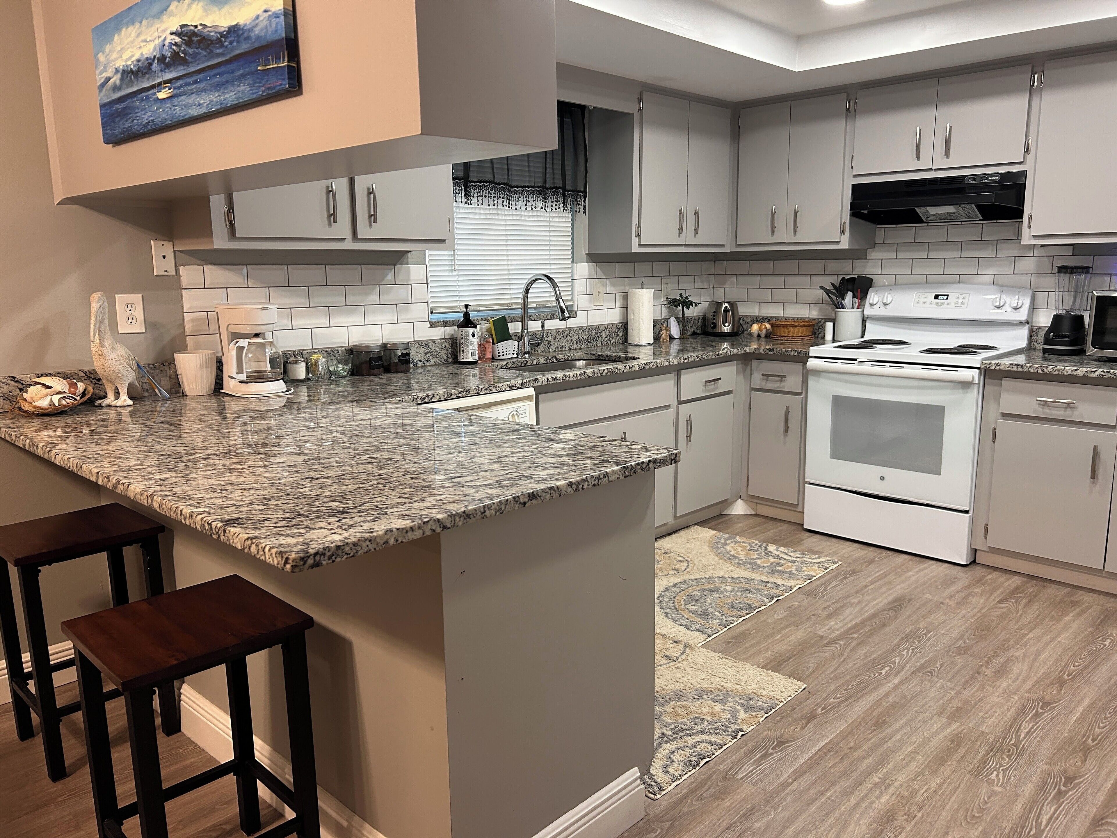 Kjøleskap, mikrobølgeovn, ovn og kokeplater