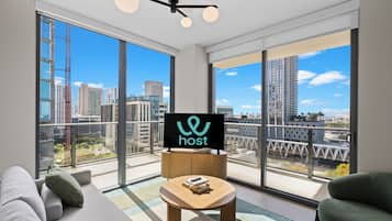 Apartamento, 2 quartos, vista para a cidade | Área de estar