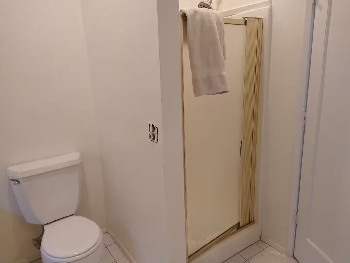 Shower, jetted tub, eco-friendly toiletries, towels