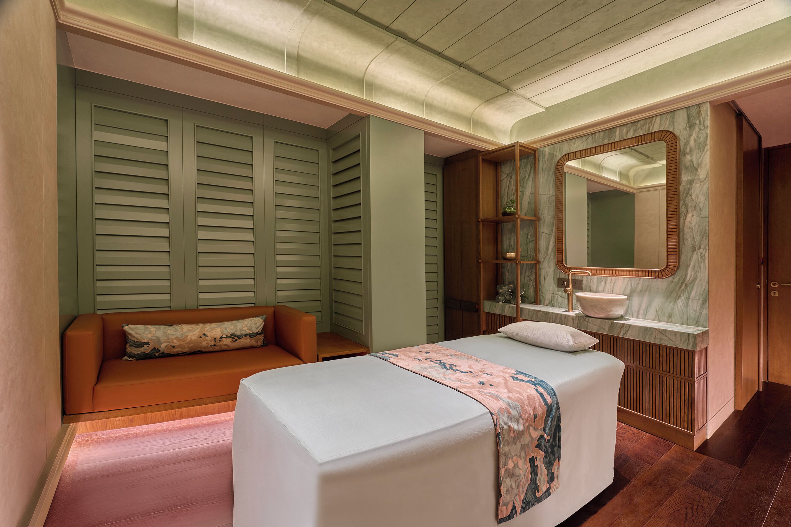Steam room, body treatments, hot stone massages, deep-tissue massages