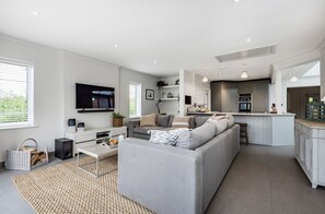 Smart-TV, Kamin, Stereoanlage, Arbeitsbereiche