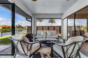 Terrace/patio - Luxury Coastal Living with Water Views, Pool & Spa (Cape Coral)