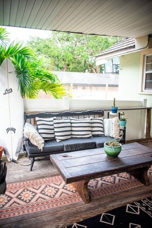 Terrace/patio - NEW HOT DEAL-Charming Beachside House w. Private Pool, Walk to Beach-Flagler Ave (New Smyrna Beach)