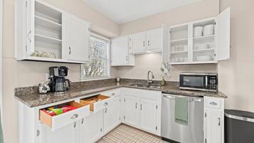 Microwave, oven, stovetop, dishwasher