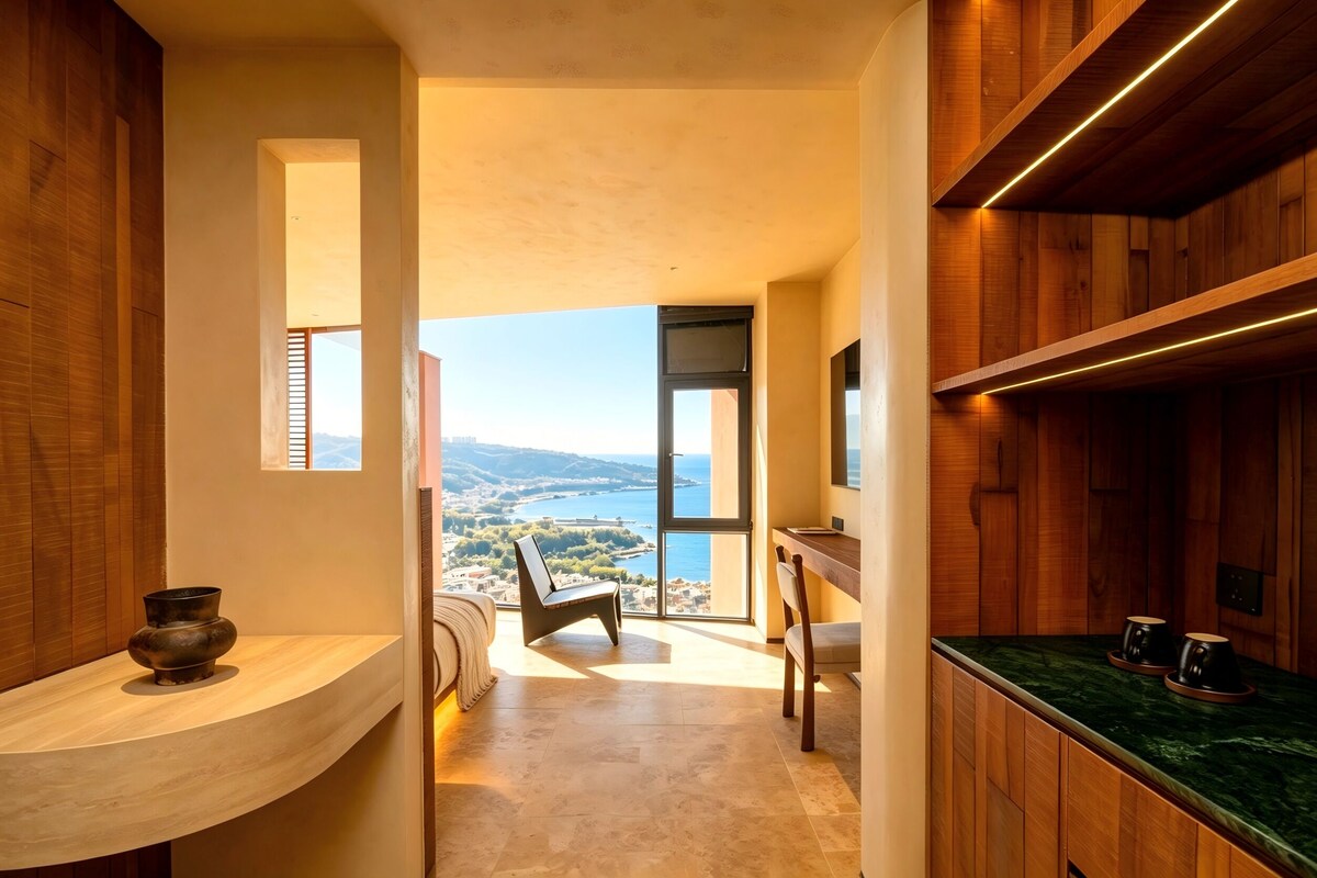 Chambre Confort double, vue sur la mer | Minibar, bureau, espace de travail pour ordinateurs portables
