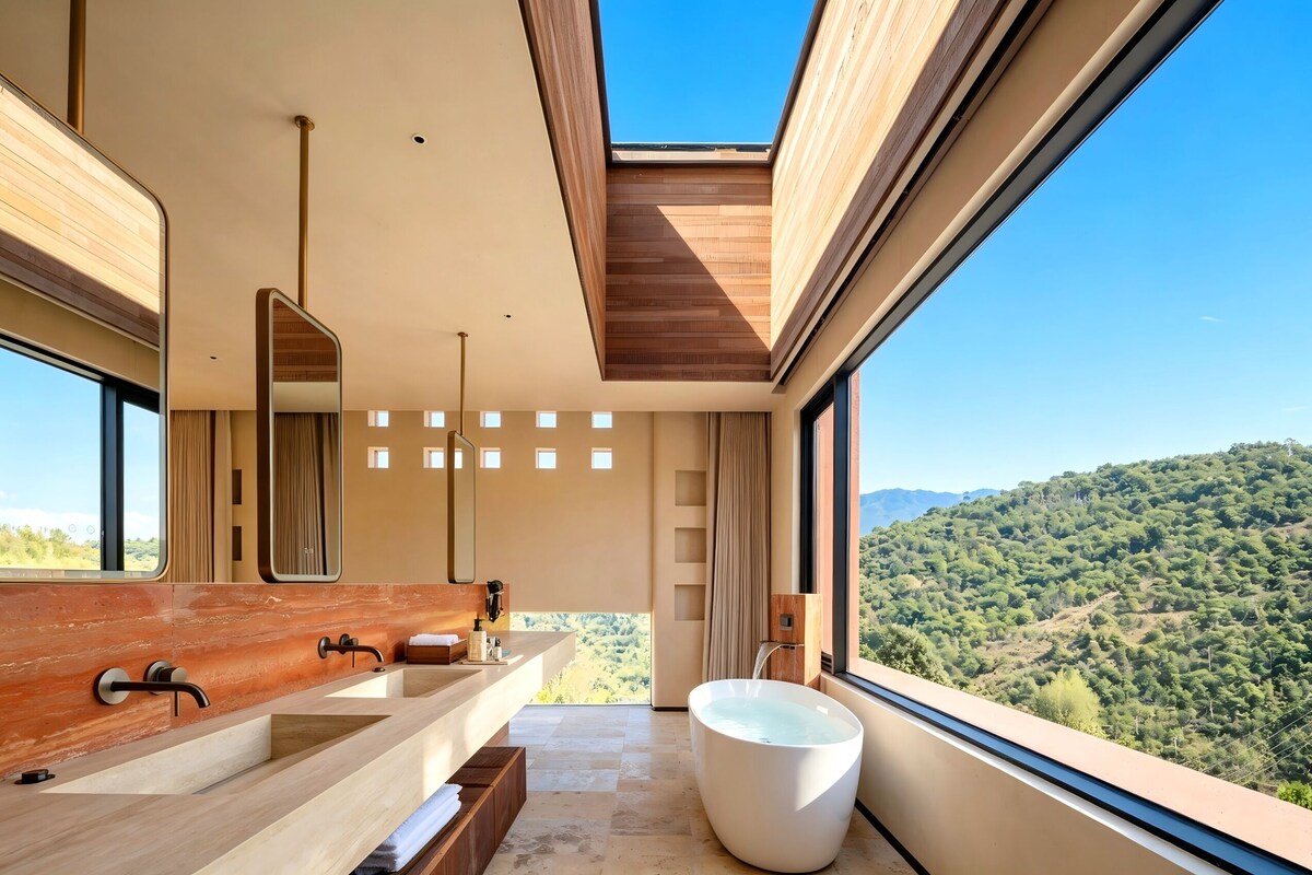 Chambre Standard double, vue sur la montagne | Vue de la chambre