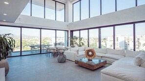 TV, table football, offices - Udara PH-D | 2-Level Corner Penthouse w/ Views, Jacuzzi & Outdoor Kitchen (Bucerías)