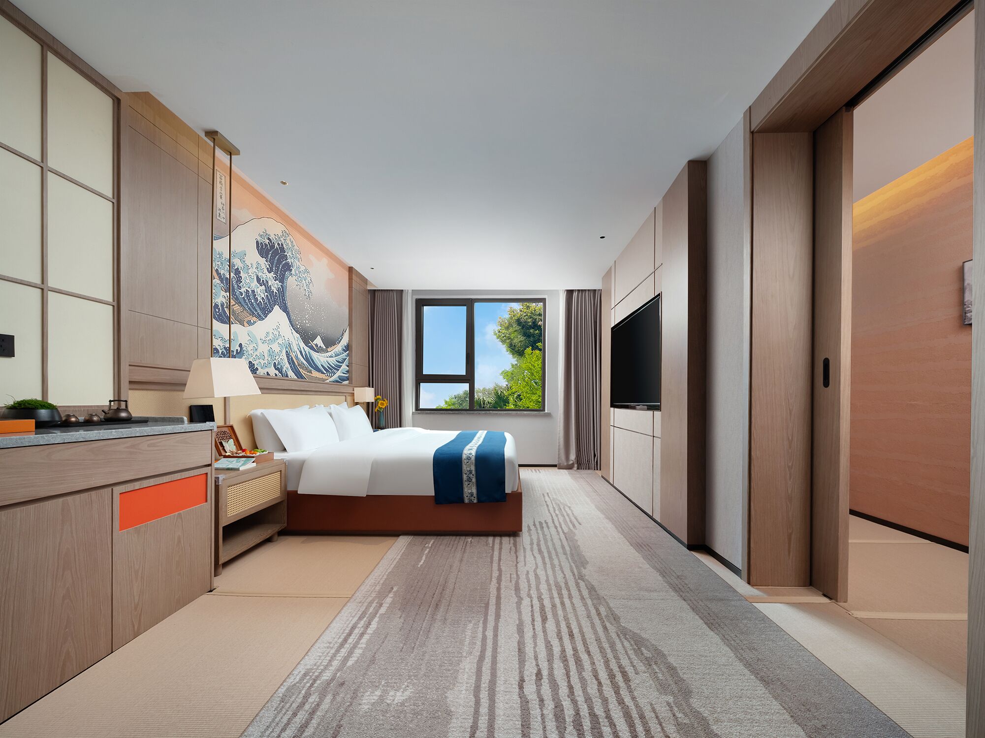 Family Double Room | Premium bedding, down comforters, pillowtop beds, laptop workspace