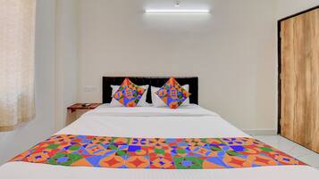 Sengetøy i egyptisk bomull, sengetøy av topp kvalitet og safe på rommet