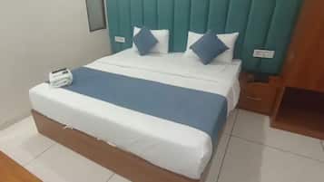 Sengetøy i egyptisk bomull, sengetøy av topp kvalitet og safe på rommet