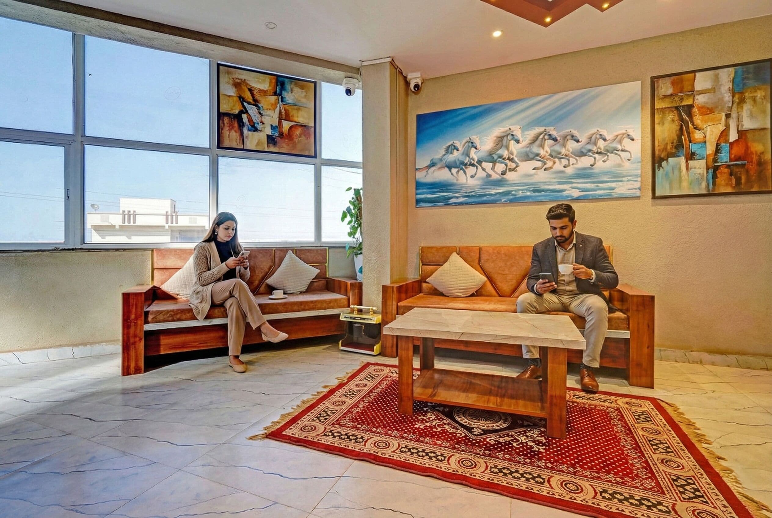 Sitteområde i lobbyen