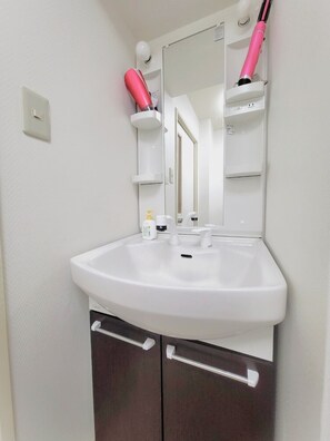Haartrockner, Bidet, Handtücher, Toilettenpapier