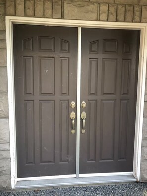 Exterior detail - Small, renovated, private 1 bedroom bathroom in front of bus stop to downtown. (Vancouver)