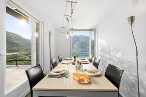 Family Apartment, Multiple Bedrooms, 2 Bathrooms, Mountainside (Casa la Tortue 1) | Dining - Casa la Tortue 1 (Gambarogno)
