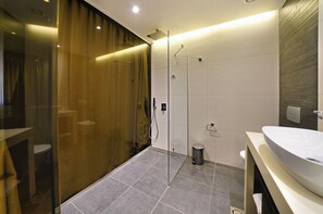 Hair dryer, towels, toilet paper