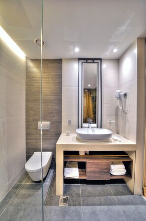 Hårtork, handdukar och toalettpapper