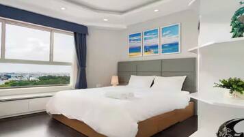 Perhesviitti, 3 makuuhuonetta, club-loungen käyttöoikeus, kaupunkinäköala | Egyptinpuuvillaiset lakanat, ylelliset vuodevaatteet, untuvapeitot