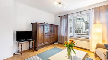 TV, DVD player, stereo