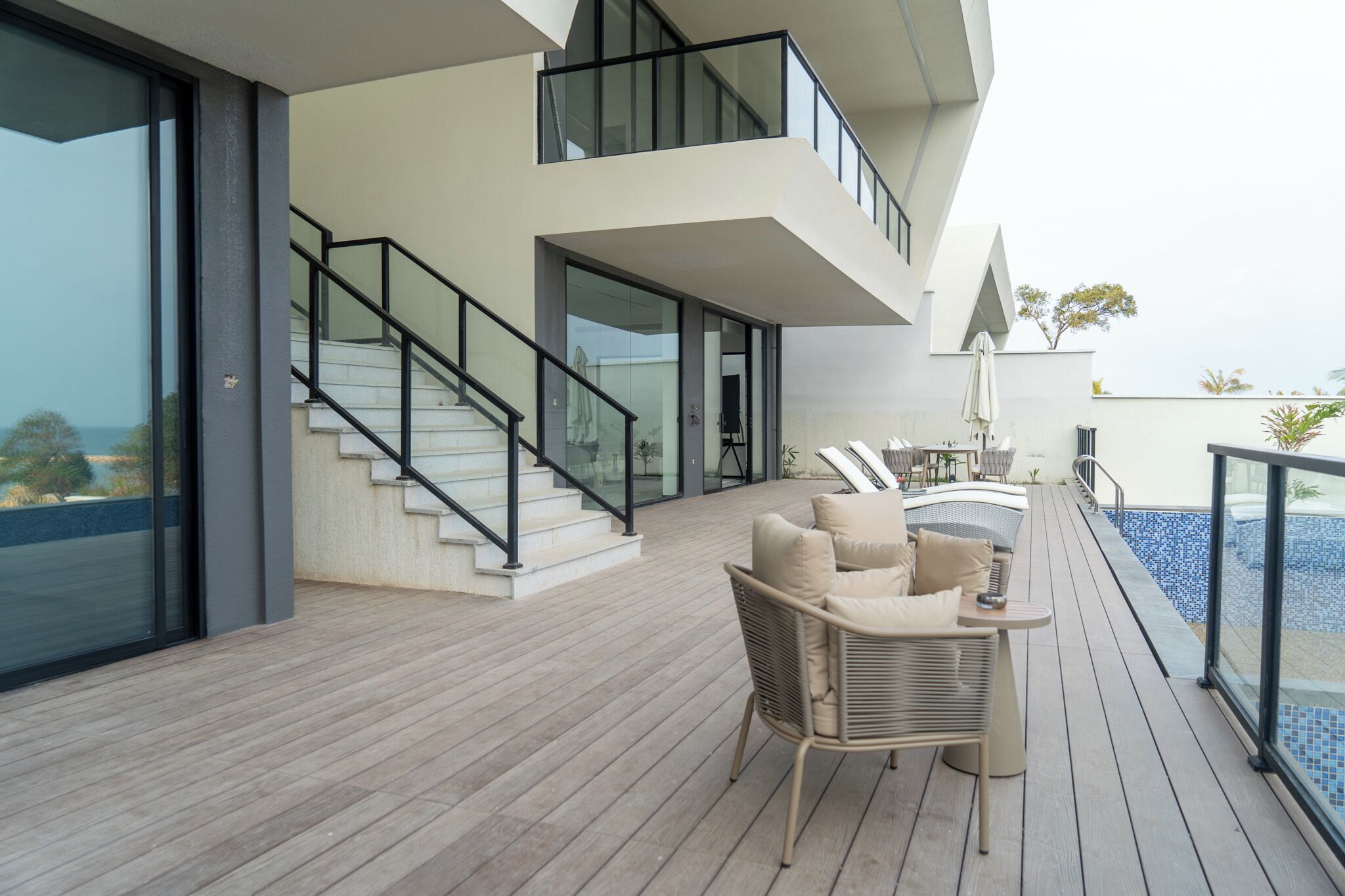 Ocean View Three-Bedroom Pool Courtyard Villa | Balcony