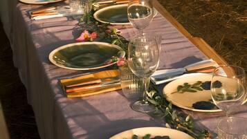 Outdoor banquet area