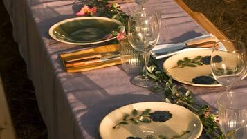 Outdoor banquet area