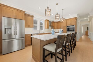 Fridge, microwave, oven, stovetop - Santorini Blue 5 Bedroom Home at Monteray Shores (Corolla)