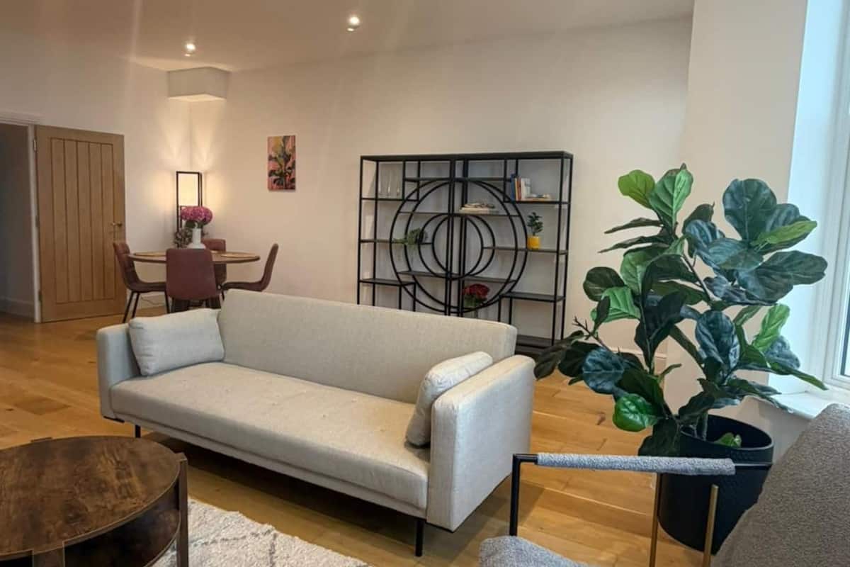 奢華公寓, 2 間臥室, 海灘景觀 | 起居區