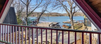 Steps to Shared Dock: Lake of the Ozarks A-frame!