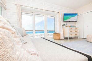 Smart TV, fireplace - Gulf-Front Luxury Estate | Sleeps 20 | Direct Beach Access (Pensacola Beach)