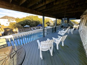 Terrace/patio - KH101 - Immaculate - 4 bdrm, 2 bath,  private pool, westside w/ sunrise views (Kitty Hawk)