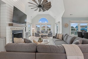 TV, table football, books - OS619- Oceanside Beauty with 6 Bedrooms, Private Pool & Hot Tub, Dog Friendly (COROLLA)