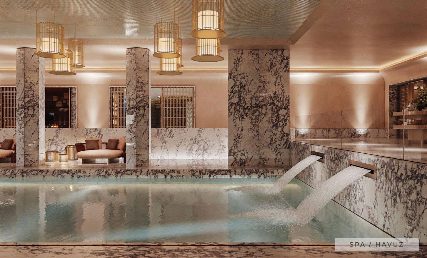 Kolam renang indoor dan kolam renang outdoor musiman