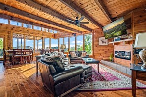 TV, fireplace - 7BR w/Incredible Views! Hot Tub*Game Room*Resort (Sevierville)